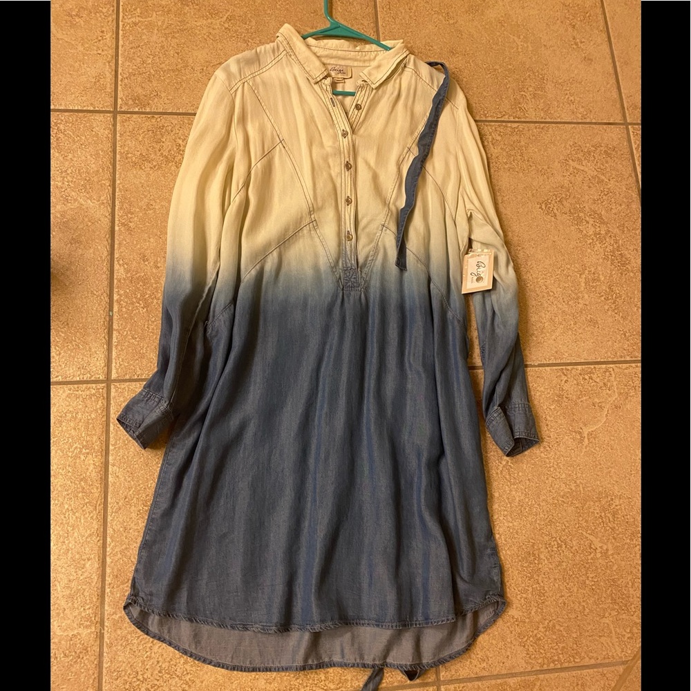 NWT. Color Block Denim  dress by Beige by eci  size xl